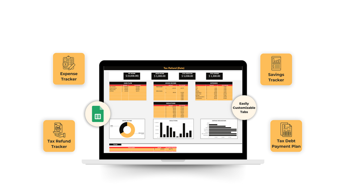 Expert Financial Firm Digital Financial Planner monthly dashboard in Google Sheets